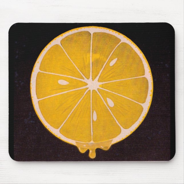 bright yellow lemon slice mouse mat (Front)