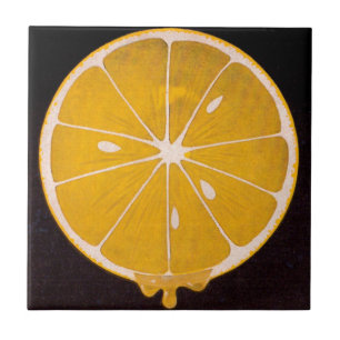 bright yellow lemon slice tile