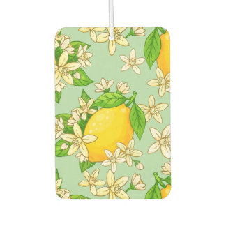 bright yellow lemons car air freshener