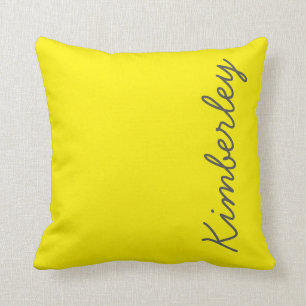 Bright Yellow Neon Monogram Trendy Fashion Colors Cushion