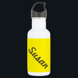 Bright Yellow Neon Trendy Monogram 532 Ml Water Bottle<br><div class="desc">A bright yellow neon trendy girly monogram design. A modern monogrammed design to add your name,  initial or any custom text on yellow neon colour background. The perfect for her on any occasion.</div>