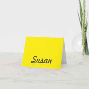 Bright Yellow Neon Trendy Monogram Note Card