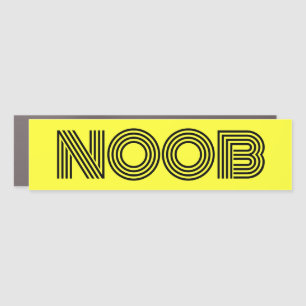 Bright Yellow New - NOOB - Driver Bumper Sticker Car Magnet