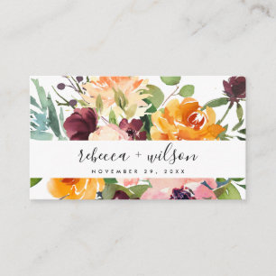 BRIGHT YELLOW ORANGE FLORA BUNCH WEDDING WEBSITE BUSINESS CARD