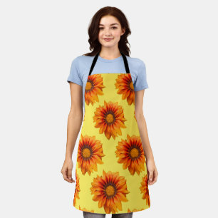 Bright Yellow Orange Gradient Flower Cutout Apron