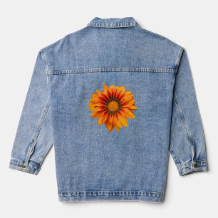 Bright Yellow Orange Gradient Flower Cutout Denim Jacket