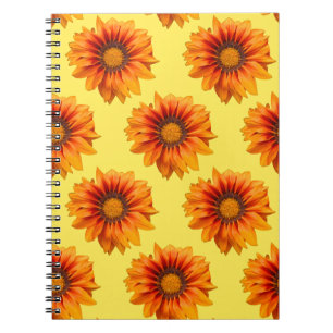 Bright Yellow Orange Gradient Flower Cutout Notebook