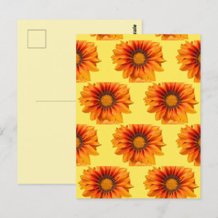 Bright Yellow Orange Gradient Flower Cutout Postcard