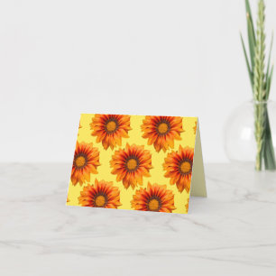 Bright Yellow Orange Gradient Flower Cutout Thank You Card