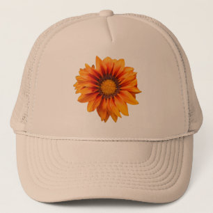 Bright Yellow Orange Gradient Flower Cutout Trucker Hat