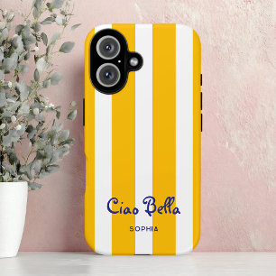 Bright Yellow Orange Stripes Ciao Bella