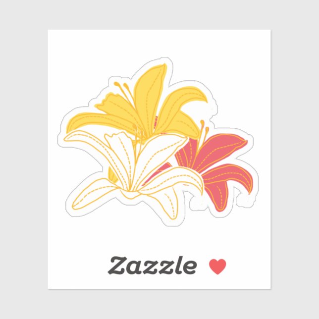 Bright Yellow Orange White Lily (Sheet)