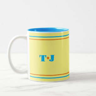 Bright Yellow Personalised Two-Tone Coffee Mug