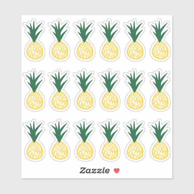 Bright Yellow Pineapple Stickers (Sheet)