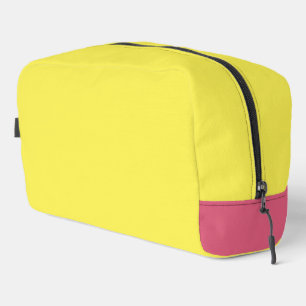 Bright Yellow Pink Bottom Corner  Dopp Kit