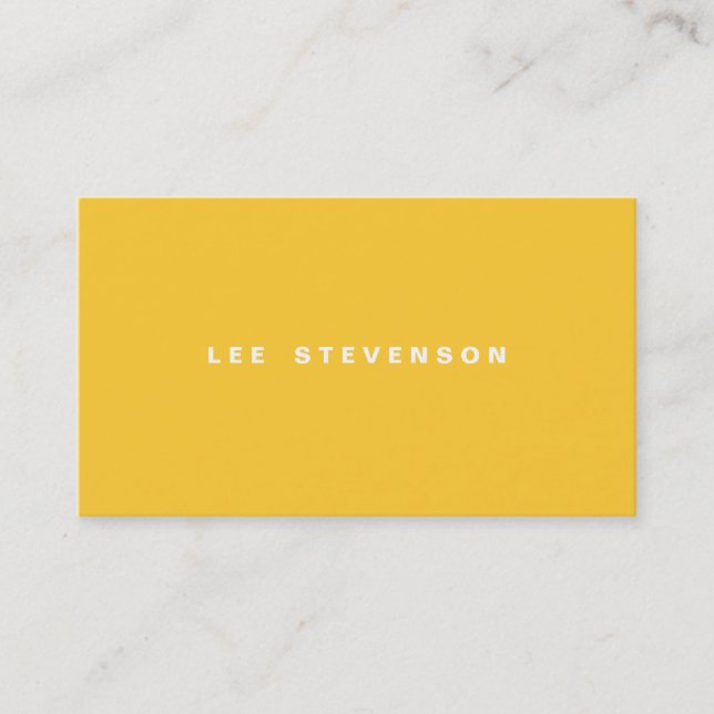 Bright Yellow Plain Business Card (Front)