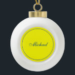 Bright Yellow Plain Elegant Professional Modern Ceramic Ball Christmas Ornament<br><div class="desc">Simple,  modern,  minimalist design for companies. This template can be customised to meet all professional occupations.</div>