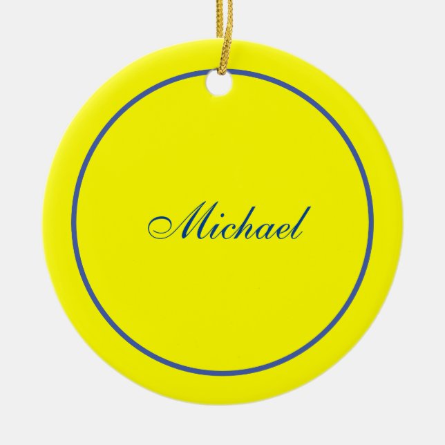 Bright Yellow Plain Elegant Professional Modern Ceramic Tree Decoration (Front)