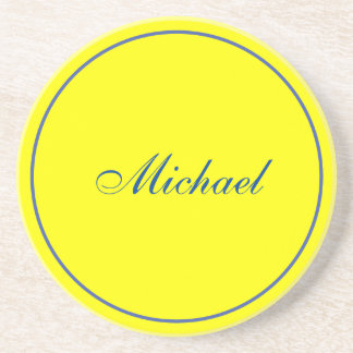 Bright Yellow Plain Elegant Professional Modern Coaster