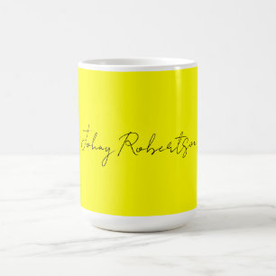 Bright Yellow Plain Elegant Professional Modern Coffee Mug