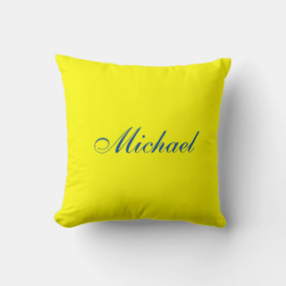 Bright Yellow Plain Elegant Professional Modern Cushion