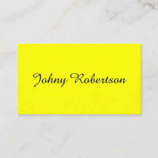 Bright Yellow Plain Elegant Professional Modern Enclosure Card