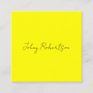 Bright Yellow Plain Elegant Professional Modern Enclosure Card