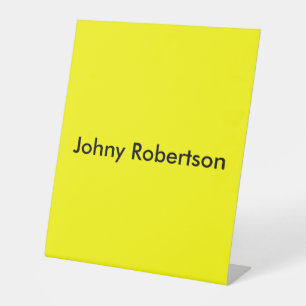 Bright Yellow Plain Elegant Professional Modern Pedestal Sign