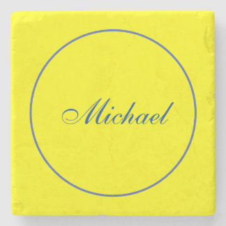Bright Yellow Plain Elegant Professional Modern Stone Coaster