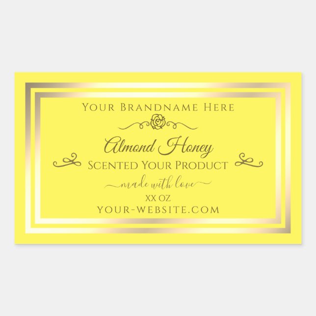 Bright Yellow Product Label Gold Shimmer Frame (Front)