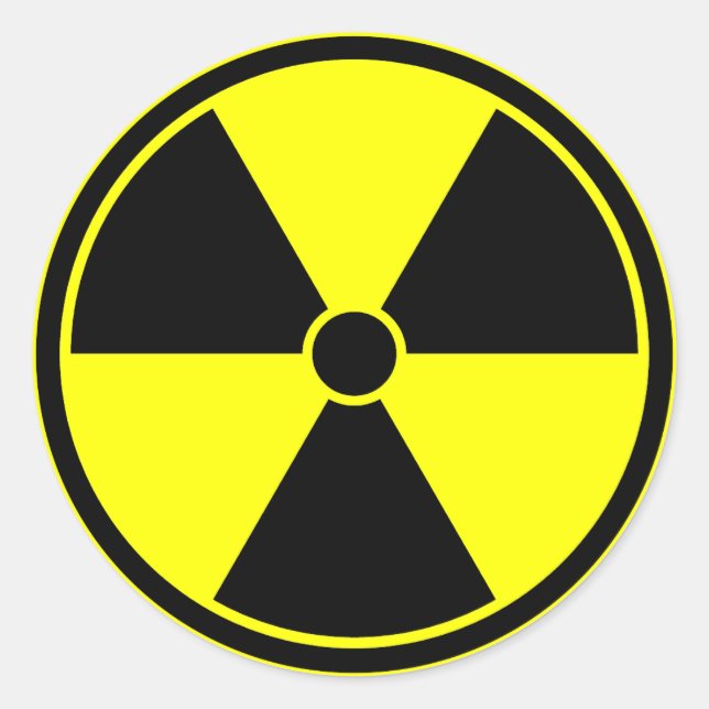 Bright Yellow Radiation Symbol Sticker (Front)