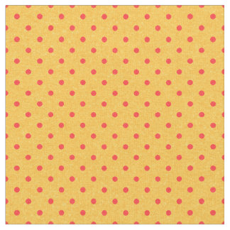 Bright Yellow & Red Polka Dots Fabric