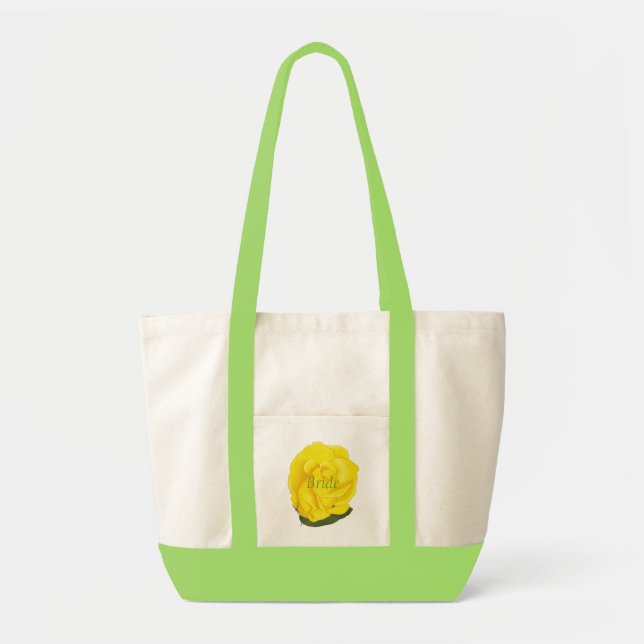 Bright Yellow Rose, Bride Tote Bag (Front)