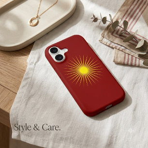 Bright Yellow Shining Star Mark Christmas Red