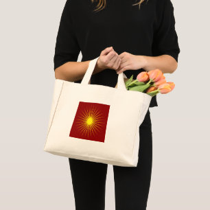 Bright Yellow Shining Star Mark Christmas Red Mini Tote Bag