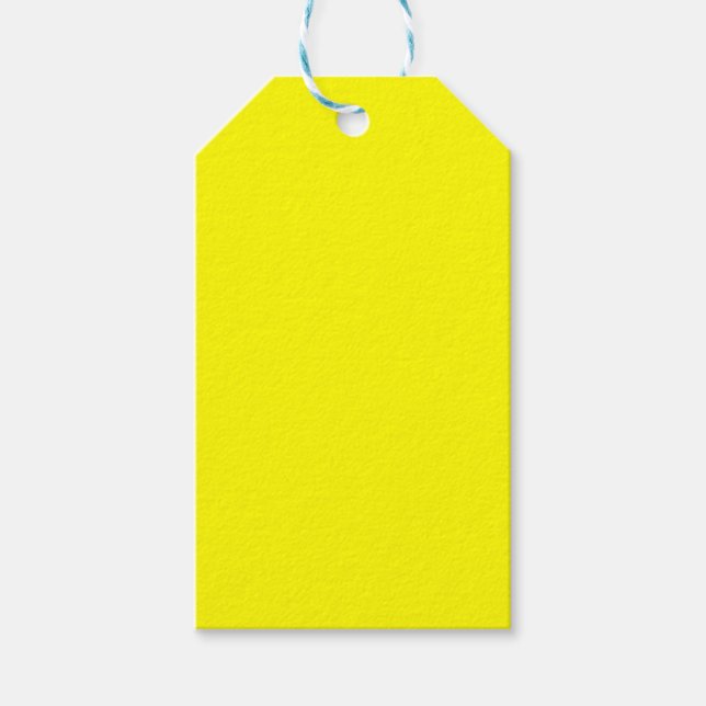 Bright yellow (solid colour)  gift tags (Front)