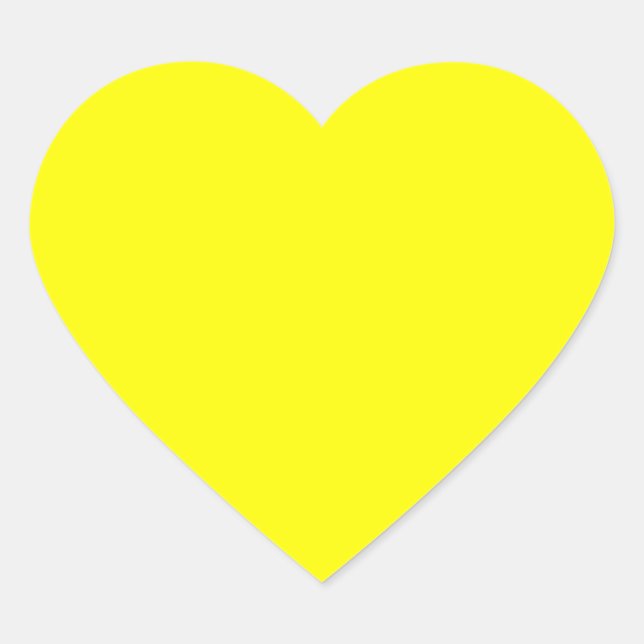 Bright yellow (solid colour)  heart sticker (Front)