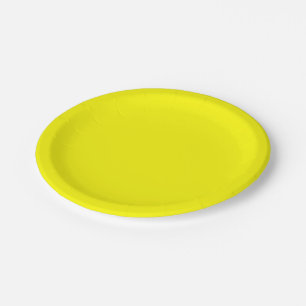 Bright yellow (solid colour)  paper plate
