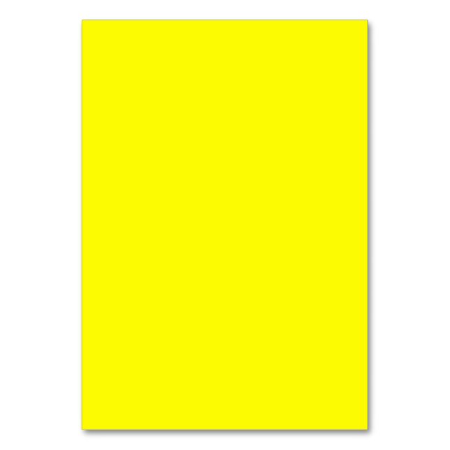Bright yellow (solid colour)  table number (Front)