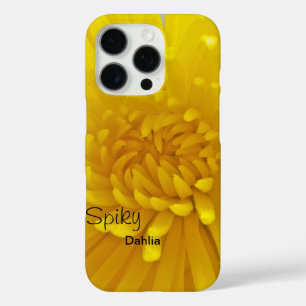 Bright Yellow Spiky Dahlia Close-Up Photograph iPhone 16 Pro Case