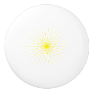 Bright Yellow Star Mark on Stylish Ceramic Knob