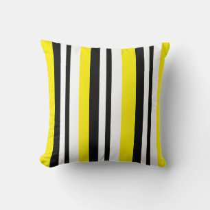 Bright Yellow/Stripe Reversible Pillow