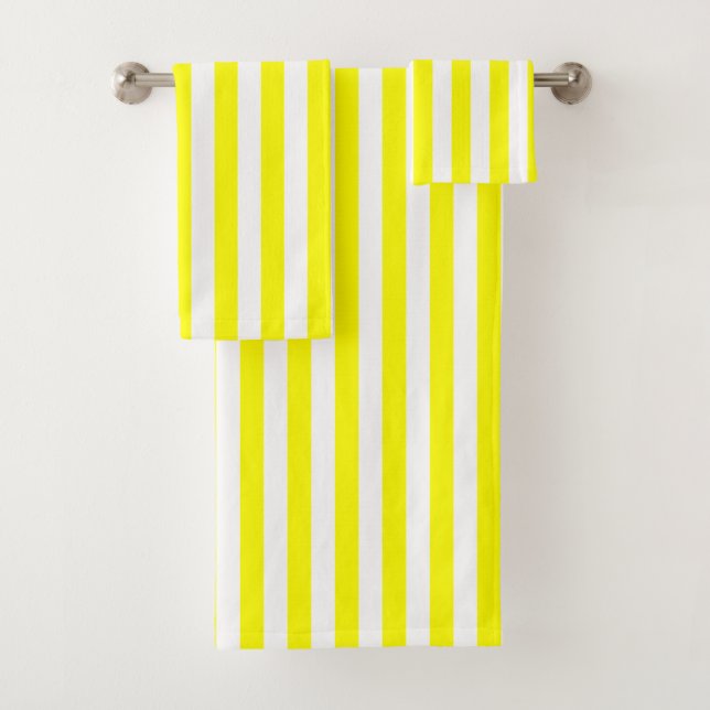 Bright Yellow Stripes Bath Towel Set (Insitu)