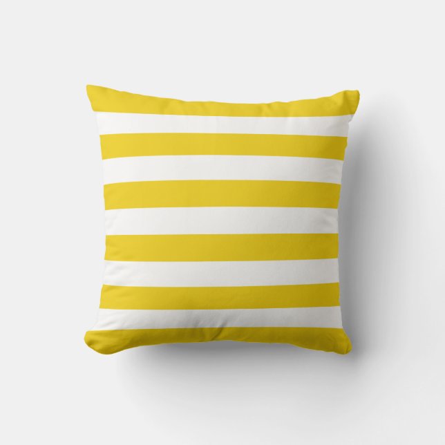 Bright Yellow Stripes Pattern Cushion (Front)