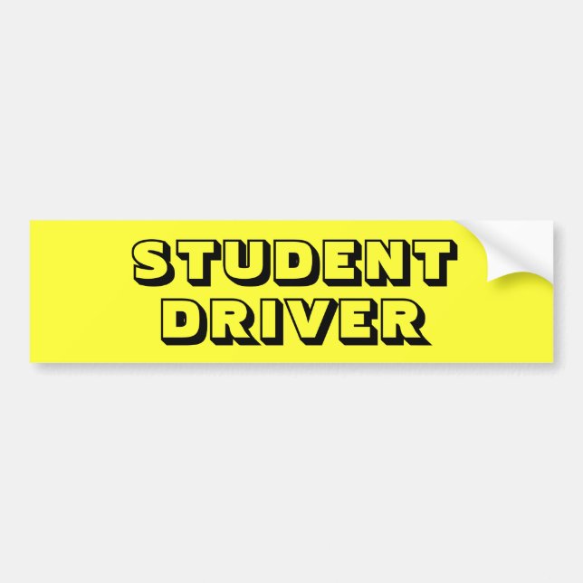 Bright Yellow Student Driver Bumper Sticker (Front)