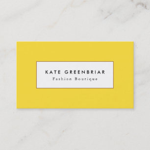 Bright Yellow Stylish Modern Beauty and Fashion Business Card