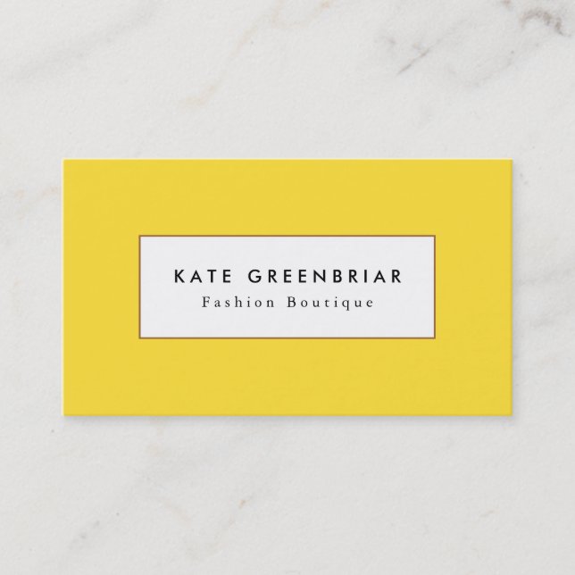  Bright Yellow Stylish Modern Beauty and Fashion Business Card (Front)