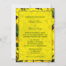 bright yellow summer daisy flowers wedding invites
