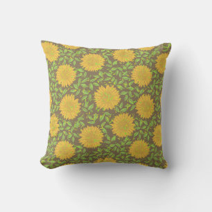 Bright Yellow Summer Sunflowers Cushion