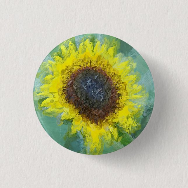 Bright Yellow Sunflower 3 Cm Round Badge (Front)